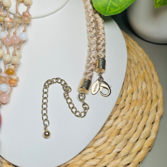 CHICO’S Coral and Cream colored double-strand corded beaded tassel necklace - Picture 13 of 13
